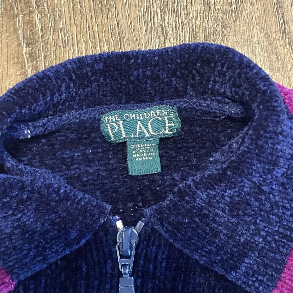 The Children's Place Cute Infant Zip Up Sweater ~ Sz 24 Mos ~ Blue ~ Long Sleeve
